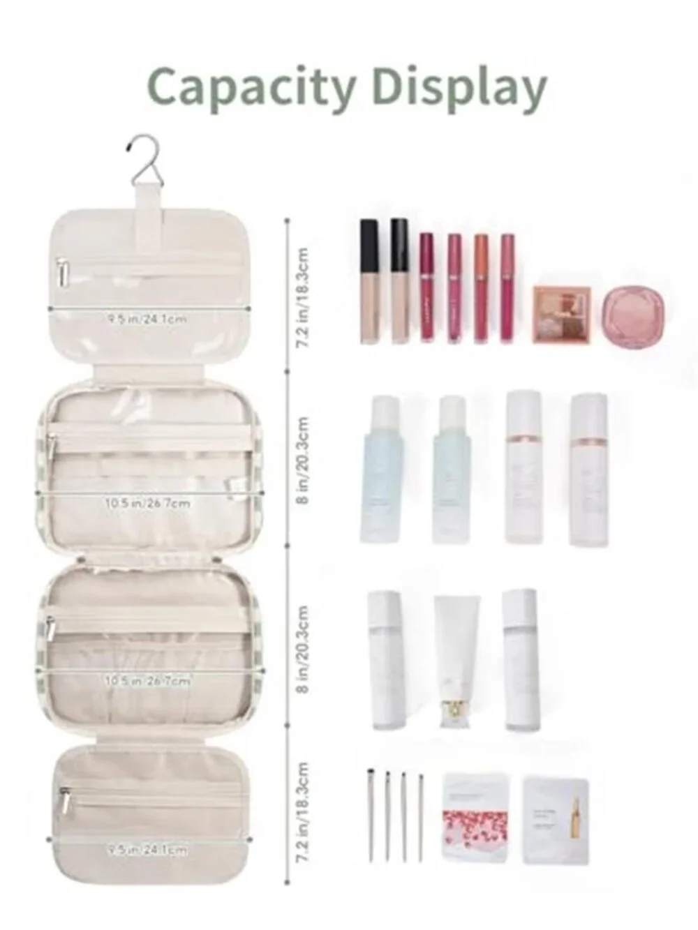 Hanging Toiletry Bag for Women Travel Checkered Makeup Bag Organizer Toiletries